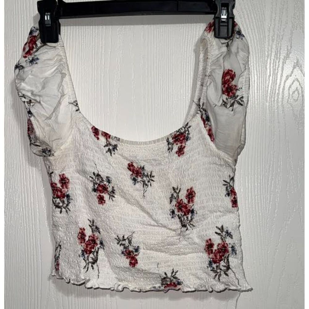 Garage Floral Smocked Puff Slv Top Sz Medium | Cottagecore Coquette Milkmaid Y2K
